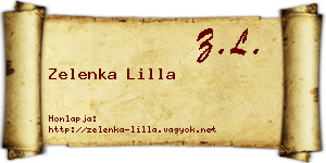 Zelenka Lilla névjegykártya